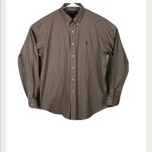 Polo Ralph Lauren brown and white shirt size XL